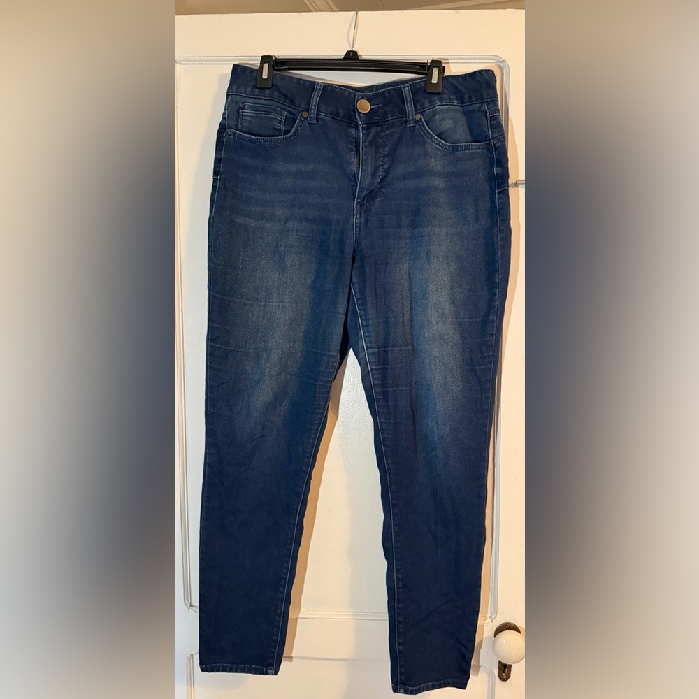 Seven7 Dark Blue Straight Leg Women's Jeans